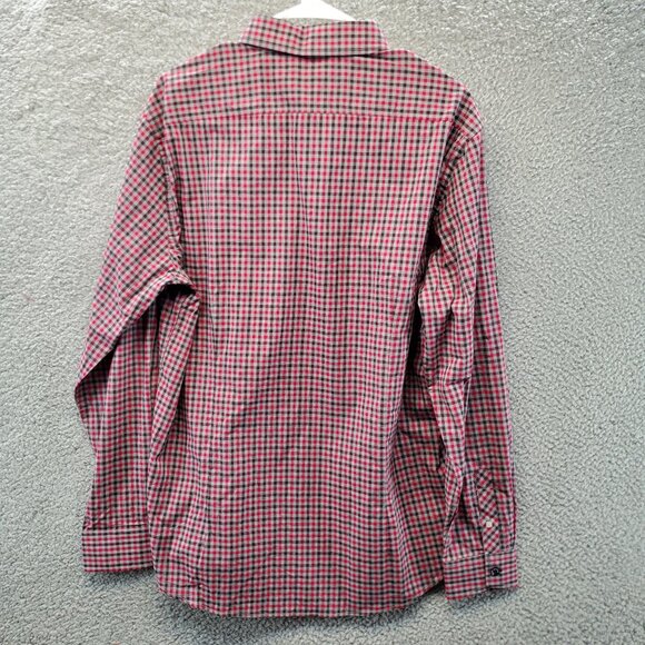 Jack Maverick Men's Button Up Long Sleeve Check Red Gray Large New Without Tag - Picture 7 of 8